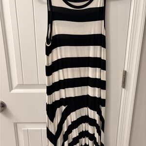LOFT Monochrome Striped Maxi Dress